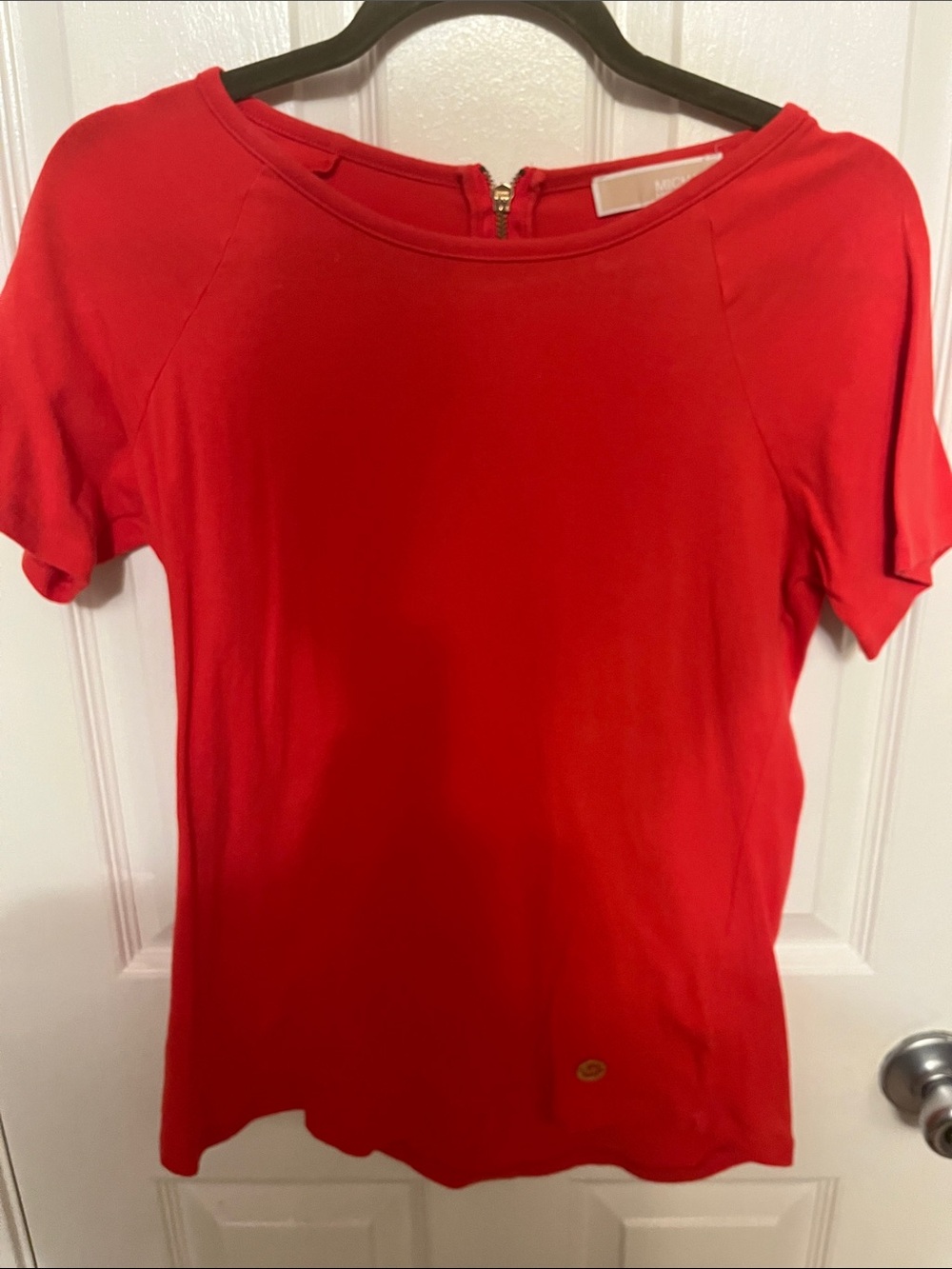 MICHAEL Michael Kors Bright Red Short-Sleeve Scoop Neck Top